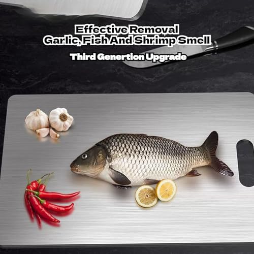Apex Titanium Cutting Board - Durable Double-Sided Stainless Steel, Knife-Friendly for Kitchen, Suitable for All Skill L