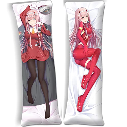 Acolor Zero Two Body Pillow Case Darling in The FRANXX Pillowcase Blanket Hugs Pillow Cover Manga Anime Cosplay Long Hugging Body Peach Skin (47 inch x 16 inch)