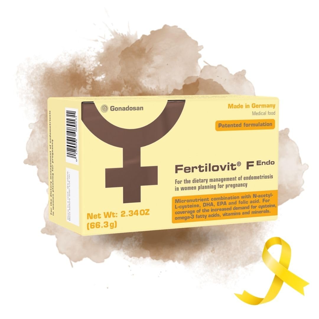 Fertilovit F Endo | vitaminas para la endometriosis | fertilidad | especialmente desarrolladas con nutrientes antiinflamatorios y antioxidantes | 90 cápsulas