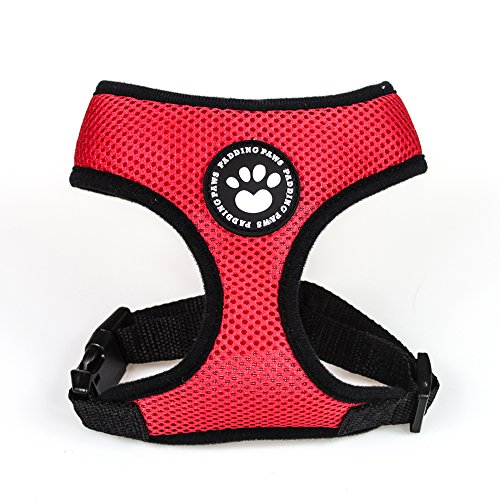 Dog Harness Puppy Harness Small Dog Harness Waterproof Soft Mesh Fabric Dog Puppy Pet Adjustable Harness Lead Leash (M, Red) - Image 3