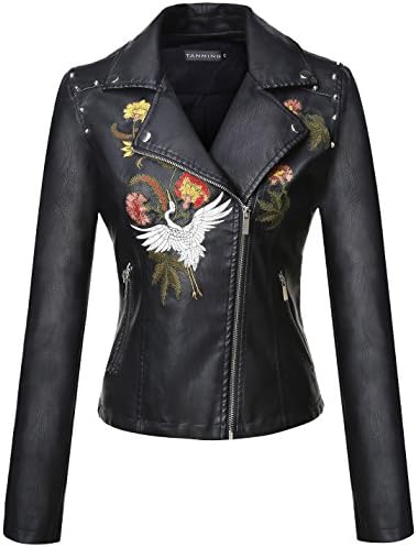 Women's Faux Leather Moto Biker Short Coat Jacket