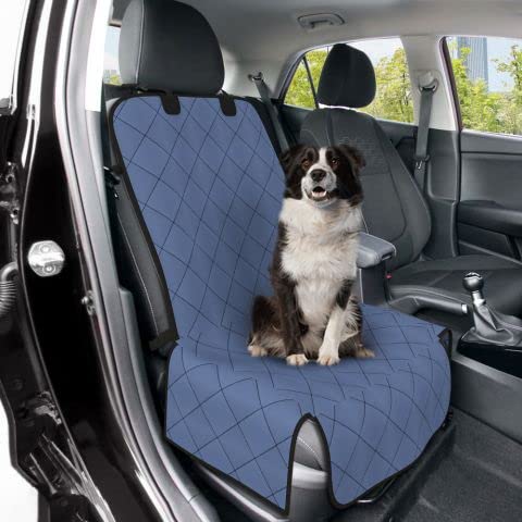 Covers & All Dog Car Front Seat Cover, 260 GSM, Made of Water-Repellent, Tear-Resistant Polyester Fabric, Layered with a 160 GSM Anti-Skid Material (Sky Blue, 24