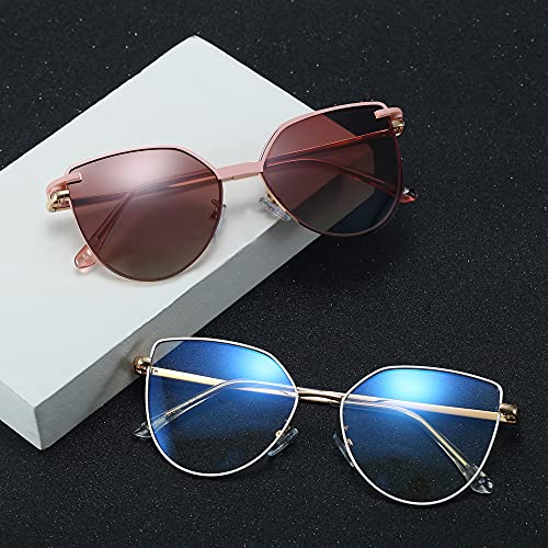 kachawoo Magnetic Clip on Sunglasses Women Polarized Blue Light Glasses Cat Eye Eyeglasses4