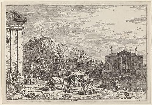 Image sur toile art imprimé le marché de Dolo Canaletto tableau décoration maison 60x90