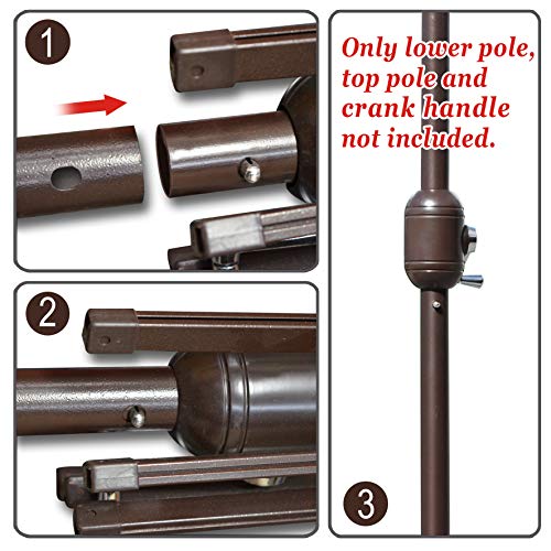 Strong Camel Replacement Lower Pole For Patio Market Light Umbrella, Pole Without Bullet Buckle Pole (42.4") #TOP4