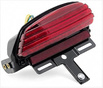 Red LED Tail Light Motorcycle Tri-Bar Bobtail Fender Turn Signal TailLights Bracket Compatible with H-D Softail Standard, Night Train, Softail Custom, FXST FXSTB FXSTC