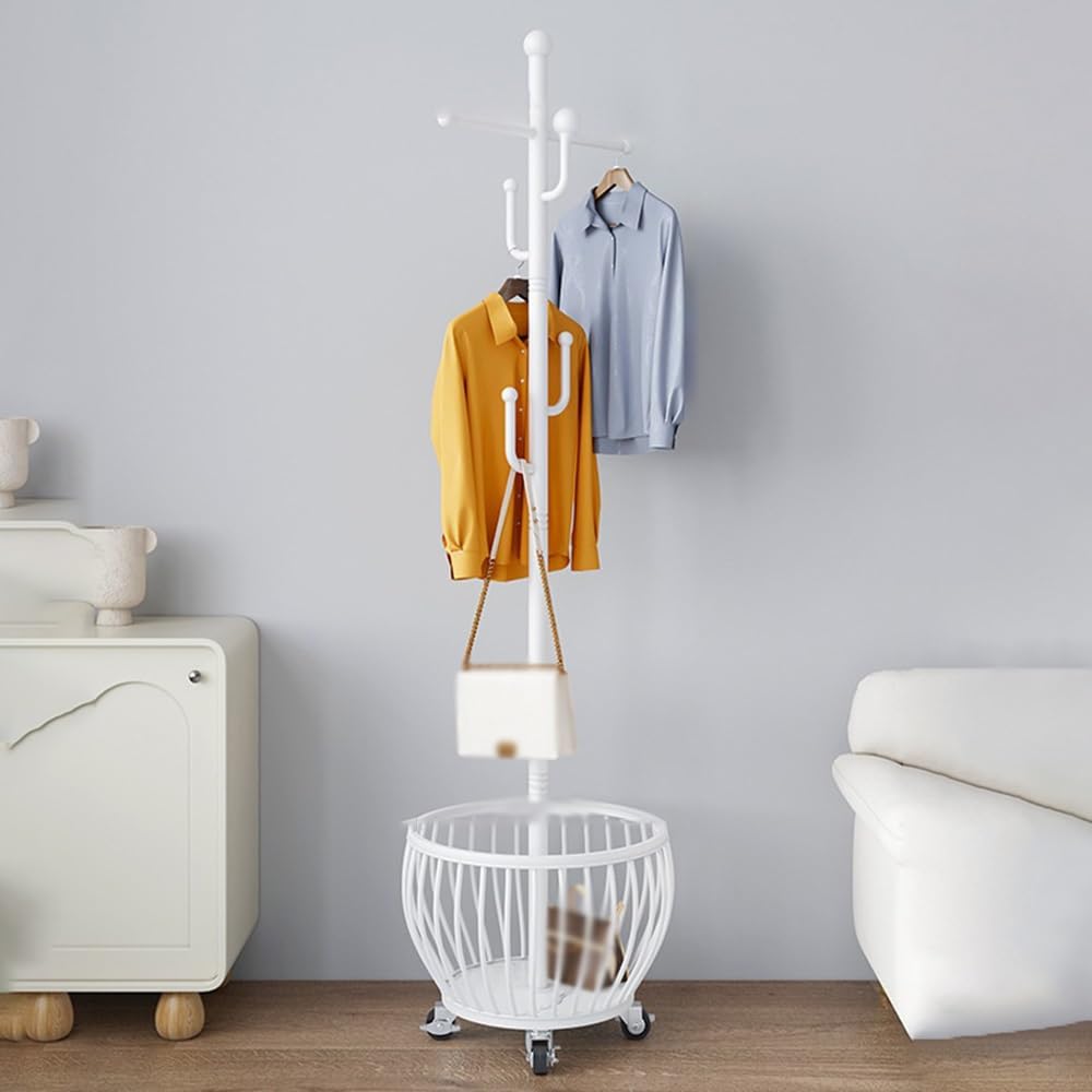 Zyyanshop White Coat Rack Tree Coat Rack Floor Bedroom Hanger Household Clothes