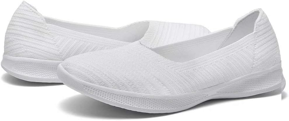 konhill Women's Ballet Flats Loafers Elegant Casual Flat Shoes Comfortable Soft Knitted Fabric Lightweight Slip On Walking Shoes - Image 7