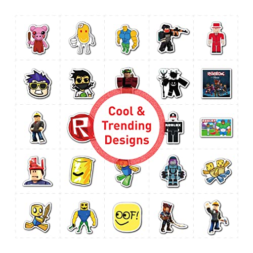 Image of FlyBuyHub Roblox Aesthetic Vinyl Journal Stickers for Phone Case, Laptop, Notebook, Dairy, Water Bottle, School Bag, Etc Self-Adhesive Stickers Set of 50 Glossy and Waterproof Stickers (Roblox)