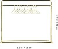 Vista 2 de NUOBESTY Perchero en miniatura de hierro dorado para muñecas con 10 mini perchas para muebles de casa de muñecas y almacenamiento de ropa