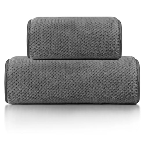 Drap de bain en microfibre argenté doux et léger style grand hôtel