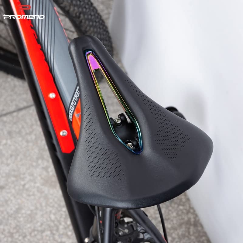MTB Siodełko Rowerowe, Ultralight i Oddychające PU Szosowe Wyścigi Szosowe Siodełko Z Miękką wyściółką (Color : Black and Red)