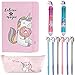 DreamJing Juego de 10 lápices de unicornio, juego de papelería de regalos, bolígrafo y cuaderno, juego de papelería, para niñas, niños, oficina, escuela, suministros de cumpleaños