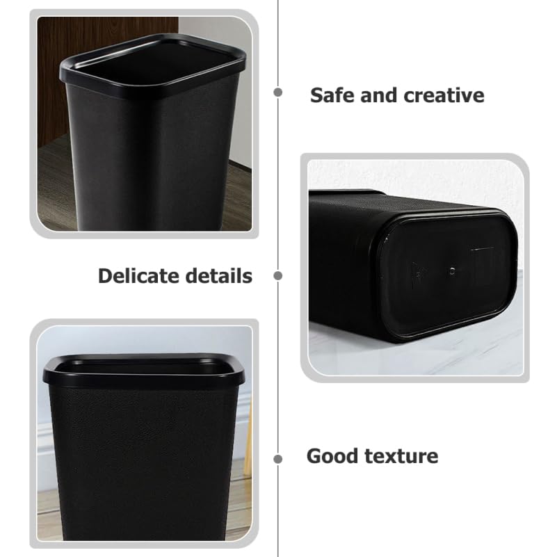 Caneca de basura abierta de plástico negra 26x24x16.5 cm miniatura 7