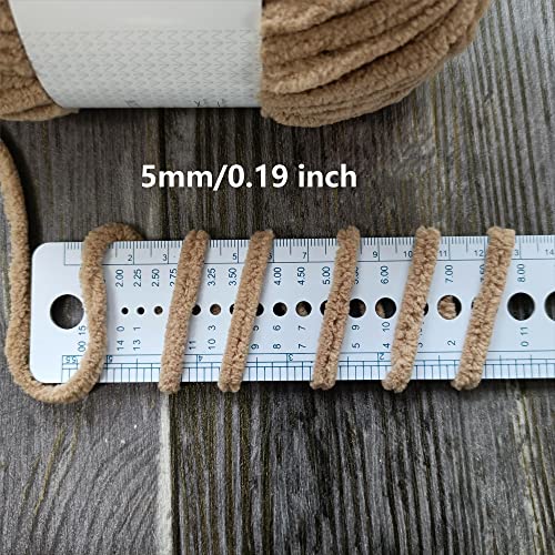 Shike Bobo Matte Chenille Yarn For Knitting And Crochet Baby Blanket,Weaving Diy Craft,Throw Pillow,Toy Doll (05-Camel, 3 Skeins) #TOP3