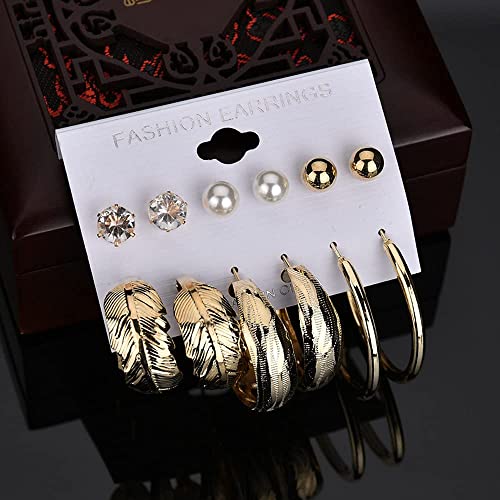 Image of Shining Diva Fashion Stylish Pairs Metal Earrings for Women and Girls