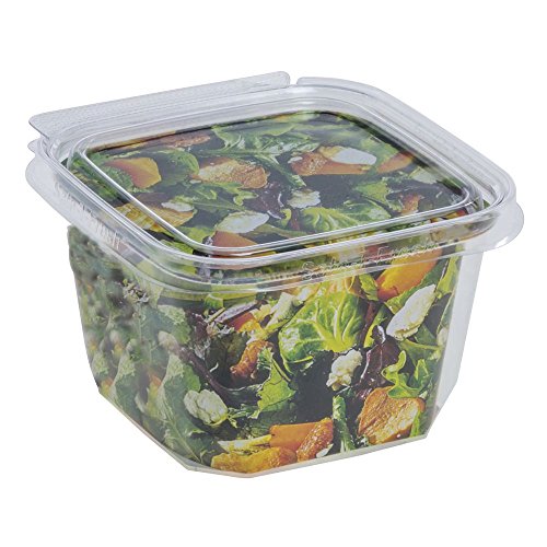 Safe-T-Fresh Inline Plastics TS4016 16 oz. Clear Tamper Evident Plastic Grab-and-Go Container with Hinged Lid | 276/Case