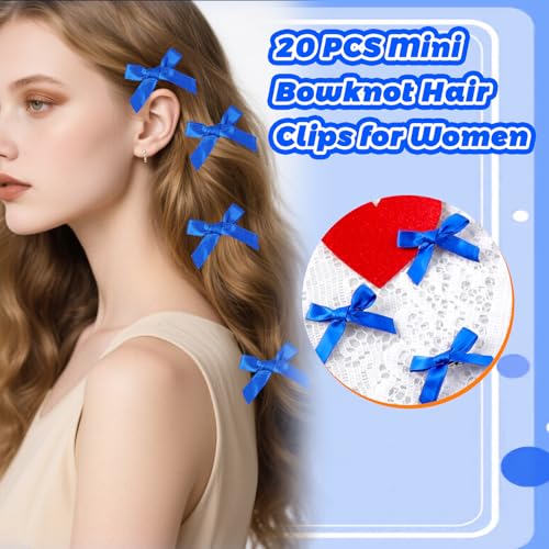 Pinzas mini azul para el cabello paquete 20 piezas miniatura 5