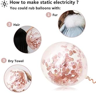 Rose Gold Birthday Party Decorations, Happy Birthday Banner, Rose Gold Fringe Curtain, Heart Star Foil Confetti Balloons, Hanging Swirls for Women Girls Birthdays Princess Party