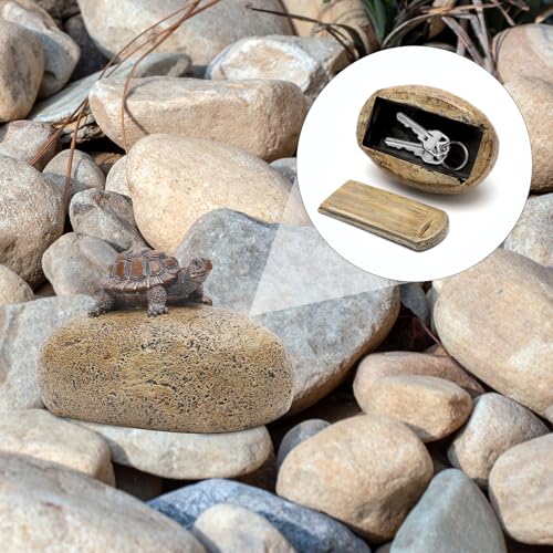 Schlüsselversteck Für Draußen, Stein Schlüsselversteck Schlüsselstein mit Geheimfach, Gefälschter Steins Fühlt Sich An Und Sieht Aus Wie Ein Echter Steins, Schlüsselsafe Aussen (Schildkröte)
