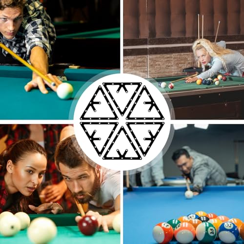 Yuanchu 6 Pcs Billiards Ball Rack, 8 9 10 Ball Rack Pool Triangle Billiards Accessories Pool Table Accessories