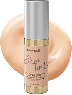 Mirabella Skin Tint Creme Foundation, IC Cool Undertone, Oil-Free Mineral Liquid Foundation - Medium Coverage Delivers Moisture and Hydration - Minimize Fine Lines & Wrinkles
