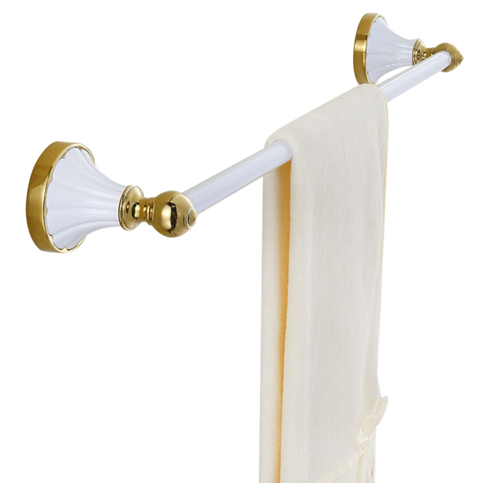 Porte-serviettes en acier inoxydable blanc au design mural épuré pour salle de bain