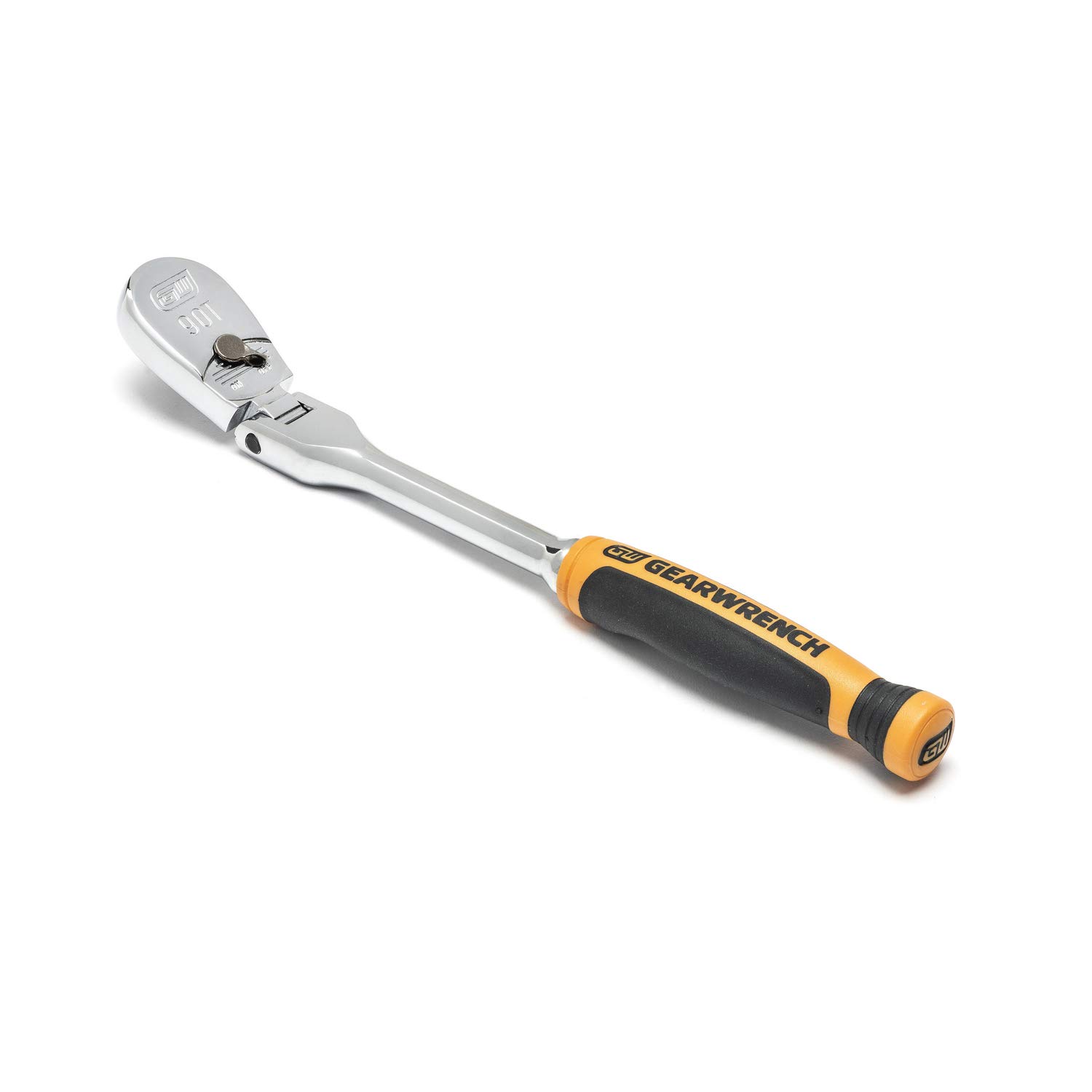 GearWrench 81009T 1/4 pollici Cricchetto a Goccia con Testa Flessibile Bimateriale da 90 Denti 8 pollici