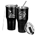 Military Gift Shop USMC 30 oz Tumbler with Handle – Stainless Steel Marine Corps Coffee Travel Mug, Double Wall Insulated with Lid & Straw