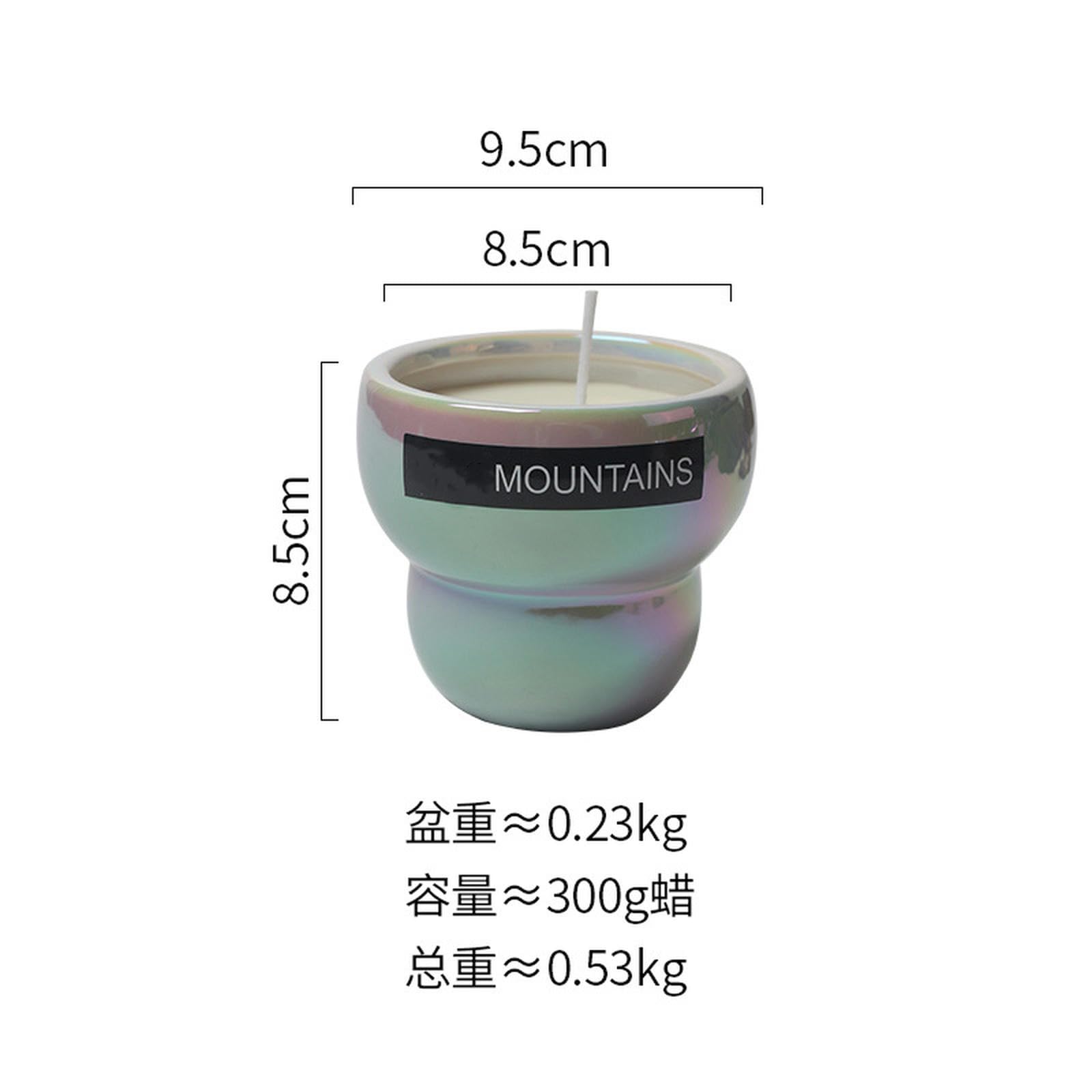 Lot de 2 bougeoirs d'aromathérapie nordiques simples et créatifs en céramique galvanisée - Double cercle - Blanc - Huile de citronnelle