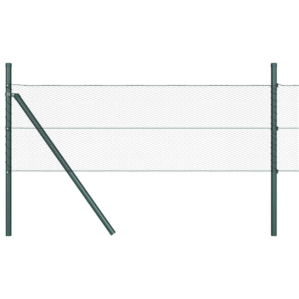 Grey Steel PVC Fence Post 100 x 0.5m 13mm Mesh Garden Security Barrier Weather Resistant Corrosion Proof Outdoor Enclosure Set with 52 Posts