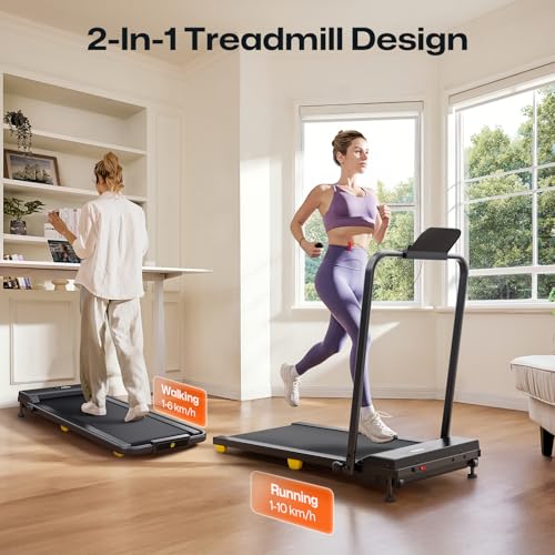 UREVO Treadmills for Home Foldable, Walking Pad with Incline 9%, Folding Treadmill with One-Touch HIIT Mode, Quiet Motor, Remote Control, LED Display, Quite Installation & Folding, 1-10 km/h - Image 5