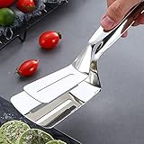 Nukra Kitchen Tongs | Stainless Steel | 25.4 cm | Multifunction Cooking Serving Turner | BBQ Steak Clip