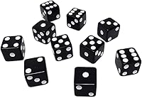 Vista 6 de 10 dados de juego rosa de 0.630 in con pipas blancas