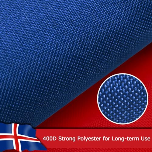 Drapeau Islande extérieur 0,8x1,2m en polyester robuste anti-UV - 5