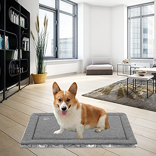 Empsign Dog Bed Mat, Pet Crate Pad Reversible (Cool & Warm), Machine Washable Dog Crate Bed, Pet Sleeping Mat Kennel Bed Pad For Crate For Small To Xxx-Large Dogs, Grey, Star Pattern #TOP4