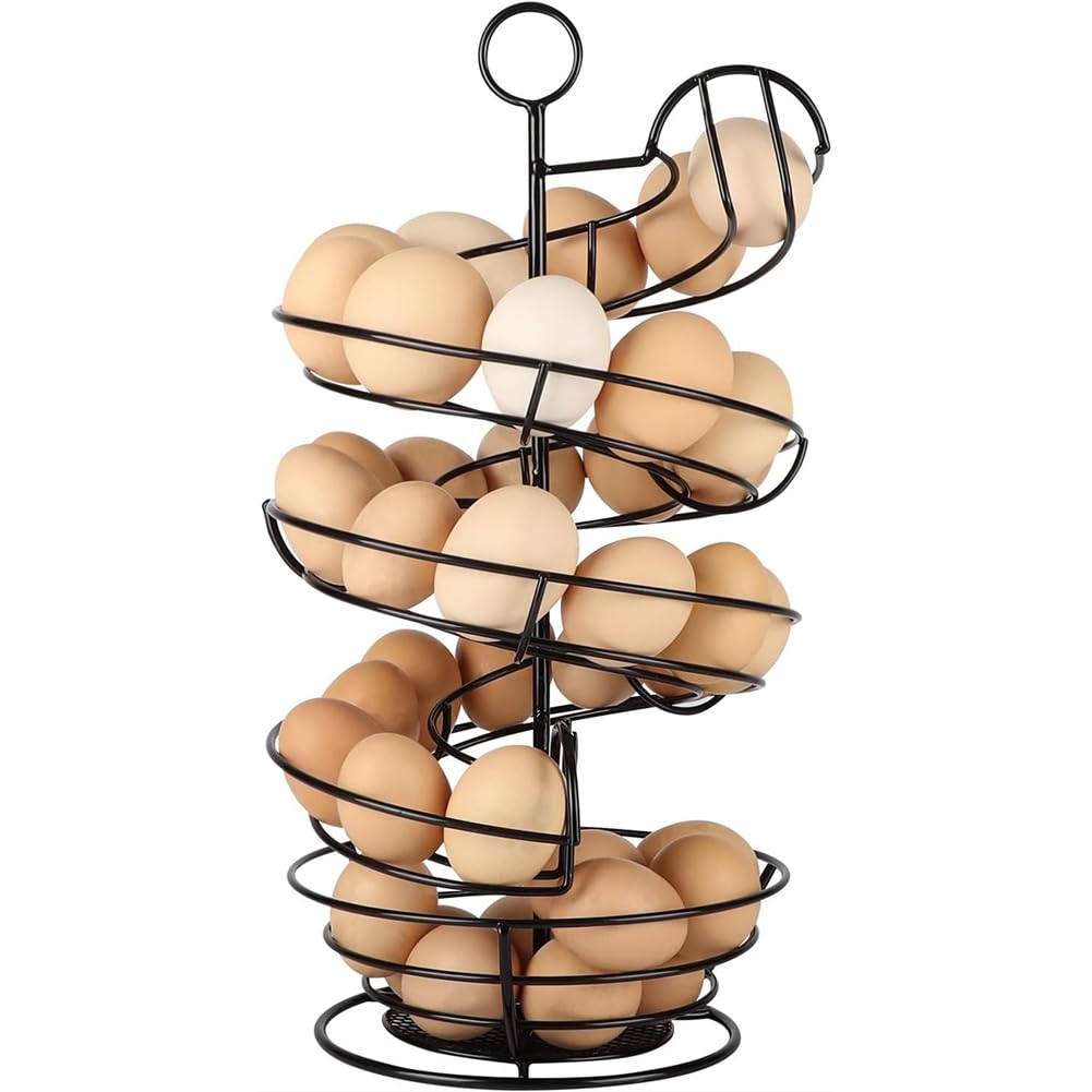 Aundhegrtt Egg Storage Rack, Spiral Egg Basket in Iron-Made for Kitchen for Practical Use, Household Sorting Rack Storage
