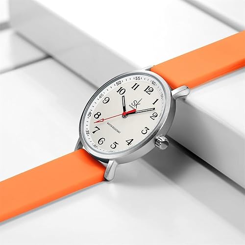 Miniatura 3 de SHENGKE SK Reloj deportivo de moda ultrafino a prueba de sudor para mujer, reloj con esfera fácil de leer y banda de silicona colorida