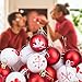 Deloky 24 PCS Valentine's Day Ball Ornaments-1.5 Inch Red and White Love Cupid Heart Hanging Ball Ornaments-Valentine's Day Decorations for Tree Galentine's Day Party Supplies