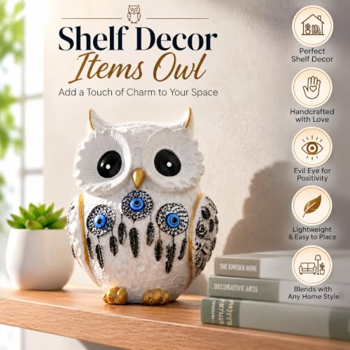 Image of Owl Statue for Good Luck | Resin Owl Statue for Vastu & Home Decor|Lucky Owl Showpiece for Living Room,Office Desk & Table Decor|Spiritual Gift for Housewarming,Diwali & Corporate Gifting | 5 Inch