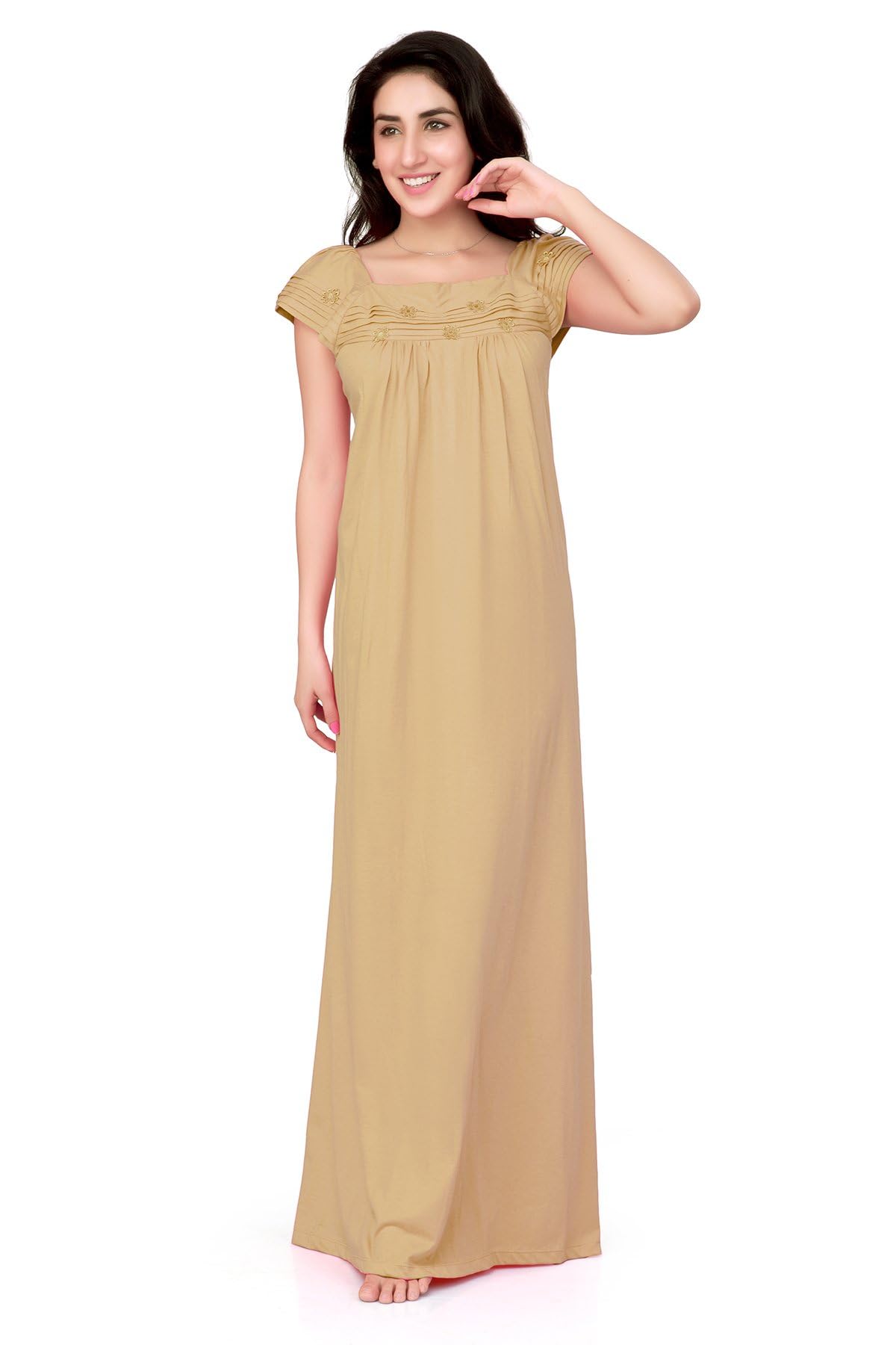 HoneydewWomen's Hosiery Cotton Nighties | Sleepwear Nighty for Daily Use | Maxi Length Night Gown (Free Size)