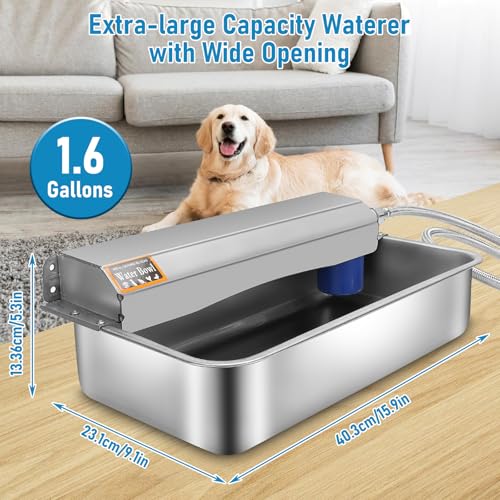 Automatic Dog Water Dispenser, 6l Large Dog Water Bowl Dispenser, Stainless Steel Outdoor Water Bowl for Dogs, Auto Fill Pet Water Dispenser for Dogs Cat Chicken Livestock Indoor Outdoor Use by ZESTEFY - Image 6