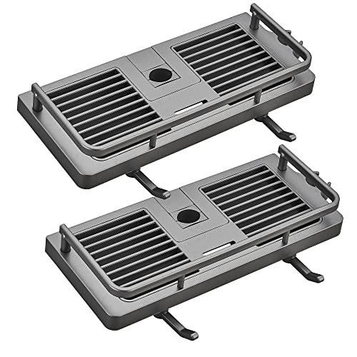 GRICOL 2PCS Étagère de Salle de Bain pour Douche pour Tringle de Douche sans Perçage Bac a Douche avec Boucle pour Support de Pomme de Douche pour Shampoing au Savon 2 Pièces Géry Cover