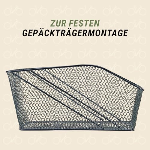 Prophete Fahrradkorb XXL, für Gepäckträger, engmaschiges Wabengitter, PE-kunststoffbeschichtet, inklusive Befestigungsmaterial, Feste Montage, max. 10 kg Tragkraft, 460 x 295 x 225 mm