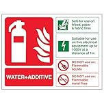 V Safety Water + Additive Fire Extinguisher - Landscape 200 x 150 mm - Self Adhesive Vinyl - Aluminium Effect Safety Sign