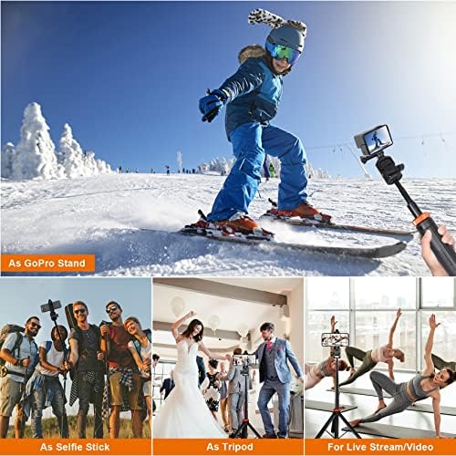Ufanore 62" Phone Tripod with Remote, Extendable Selfie Stick for iPhone & Aluminum Mobile Phone Tripod Stand with 360° Phone Holder, Fit for iPhone 14 Pro Max/14 Pro/13/Samsung S22/Camera