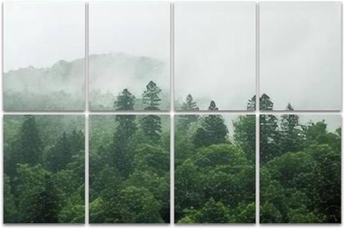 Paneles acústicos artísticos, árboles verdes saludables, un bosque, abeto, abeto, pino, abeto, abeto, hasta acústico, panel de pared insonorizado