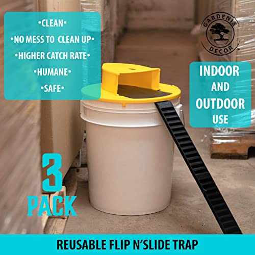 Gardenix Decor Mouse Trap Bucket- 5 Gallon Bucket Lid Mouse Rat Trap 3 Pack thumb #3