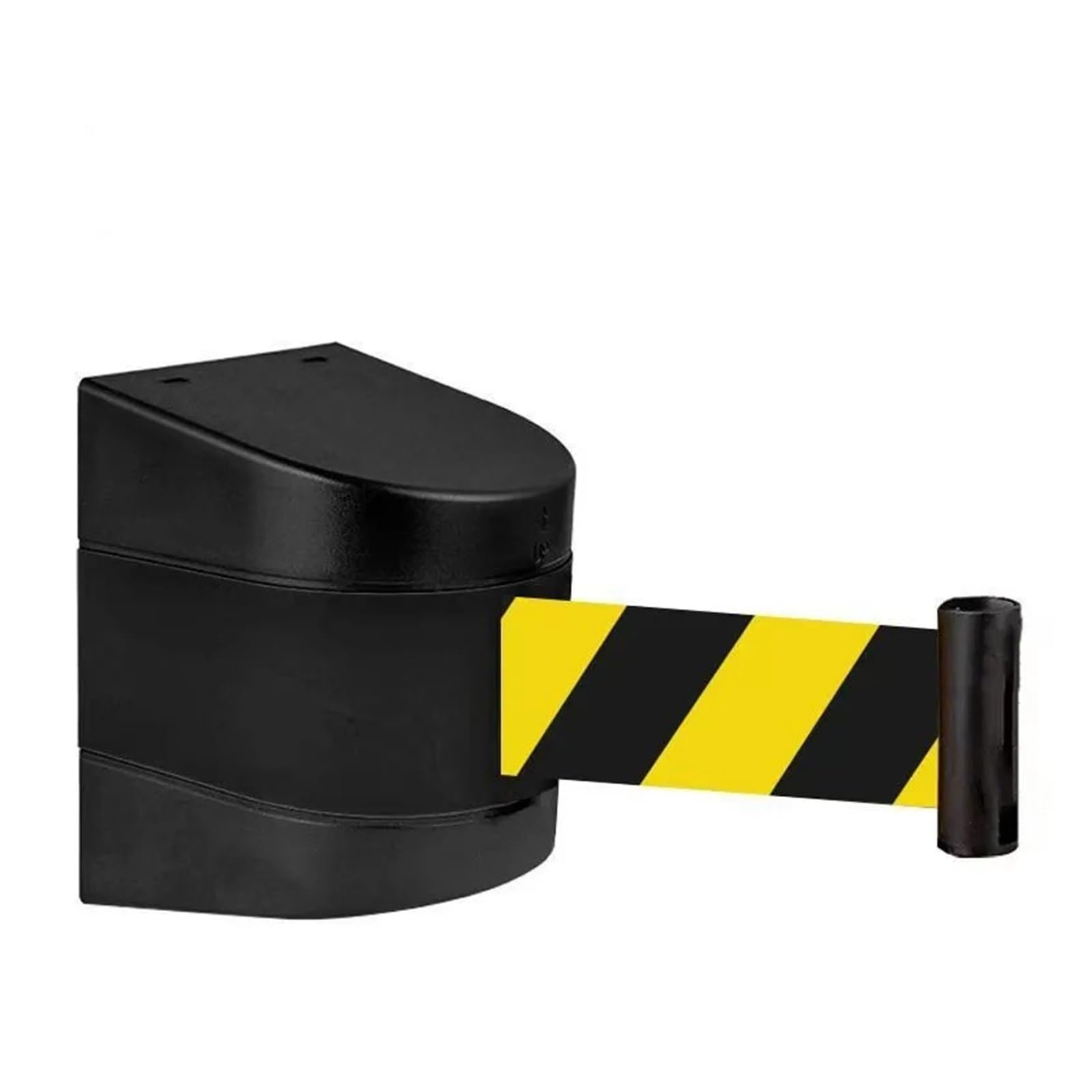 Cinta de advertencia seguridad 2,0 M, cinturón telescópico montado en la pared, línea negra y amarilla, aislamiento pasillo, 1 Uds Para Montaje(Black Color,2.0m)