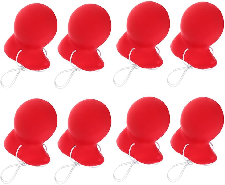 SHINEOFI 8pcs Red Circus Clown Nose, Clown Costume Accessories for Halloween Cosplay, Carnival, Party Decorations and Role-Playing Fun
